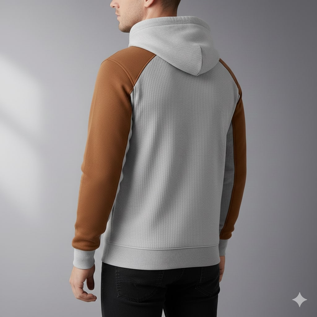 Colton Men’s Quarter-Zip Hoodie – Corduroy Cotton Blend Sweatshirt