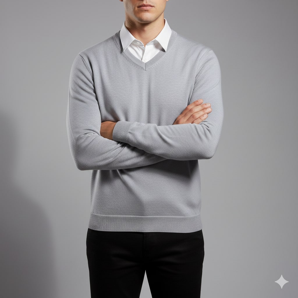 Victoriano Men’s Knit Sweater – Lightweight V-Neck Pullover