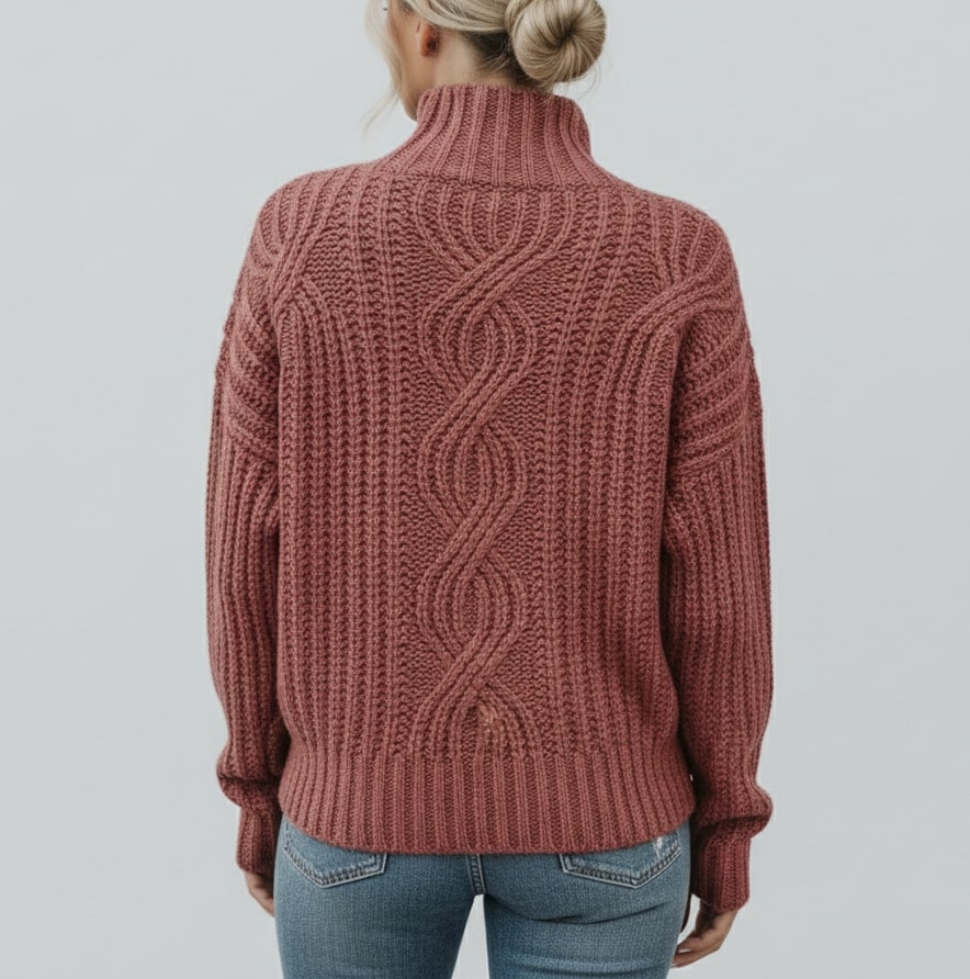 Theresa Women’s Cable Knit Sweater – Classic Textured Knit Pullover