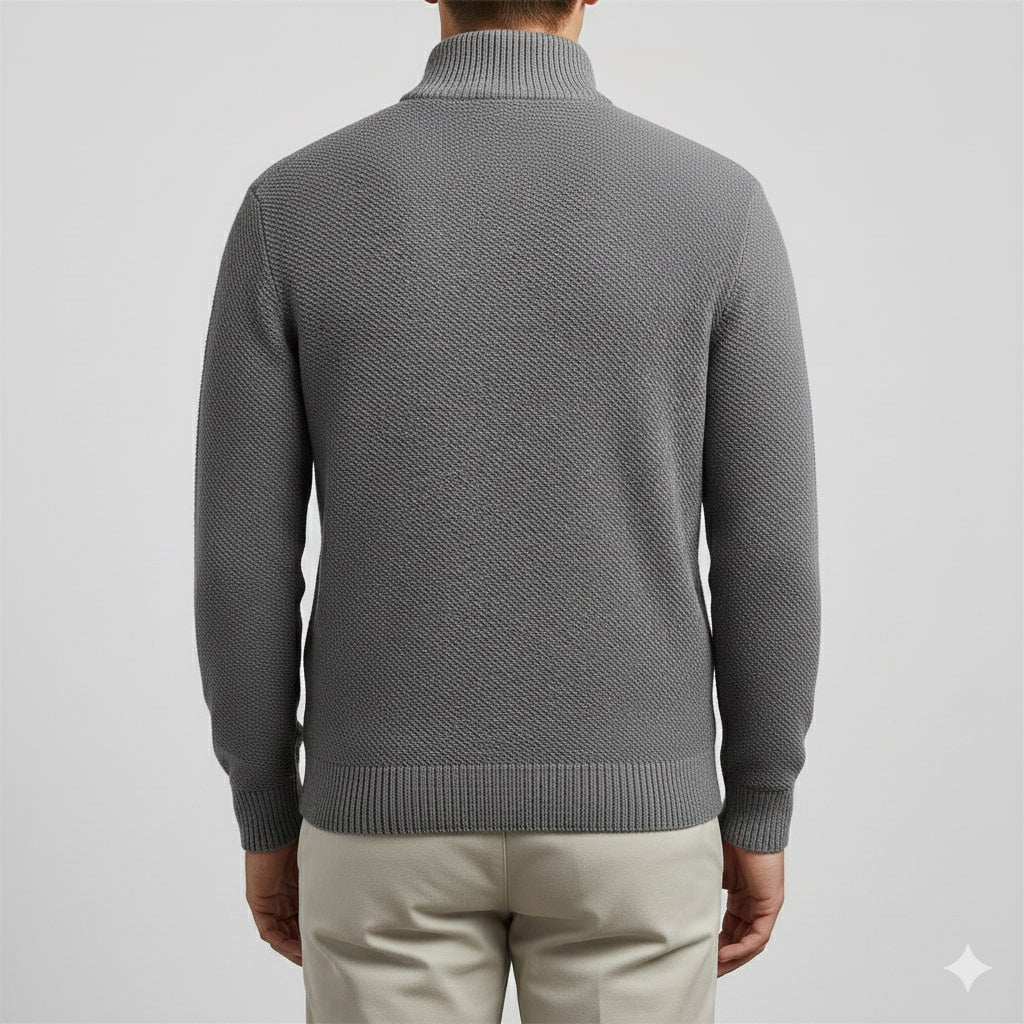 Ashton Men’s Quarter-Zip Sweater – Cotton Knit Pullover