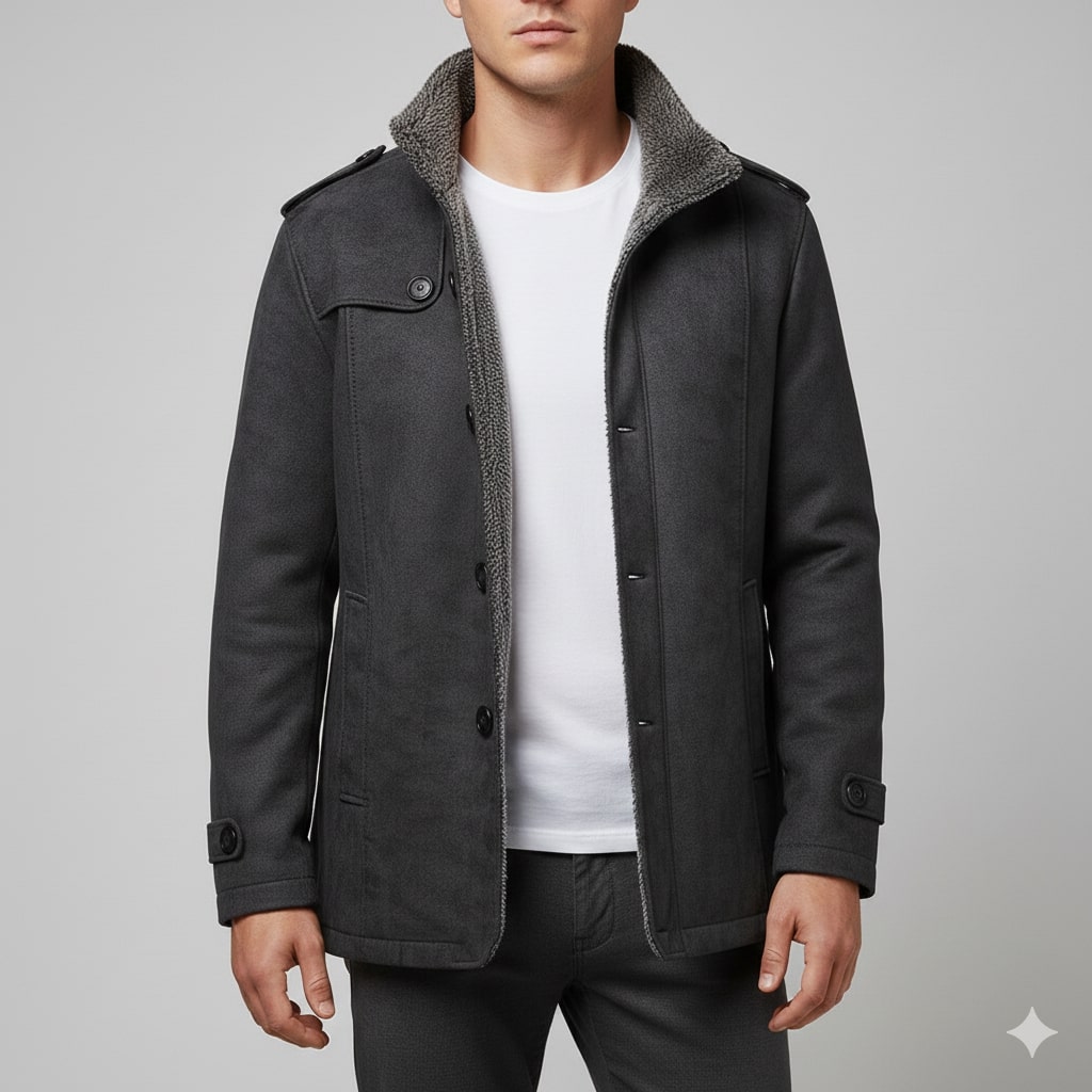Trenton Men’s Suede Jacket – Vintage Suede Overcoat