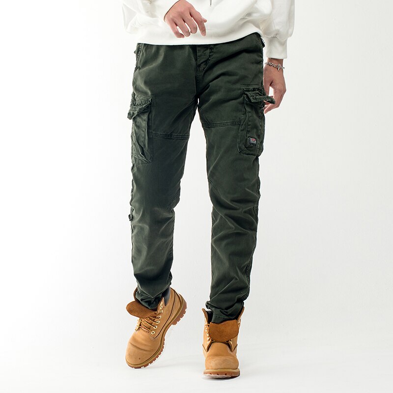 Griffin Men’s Cargo Pants – Vintage Cotton Tactical Trousers with Drawstring Waist
