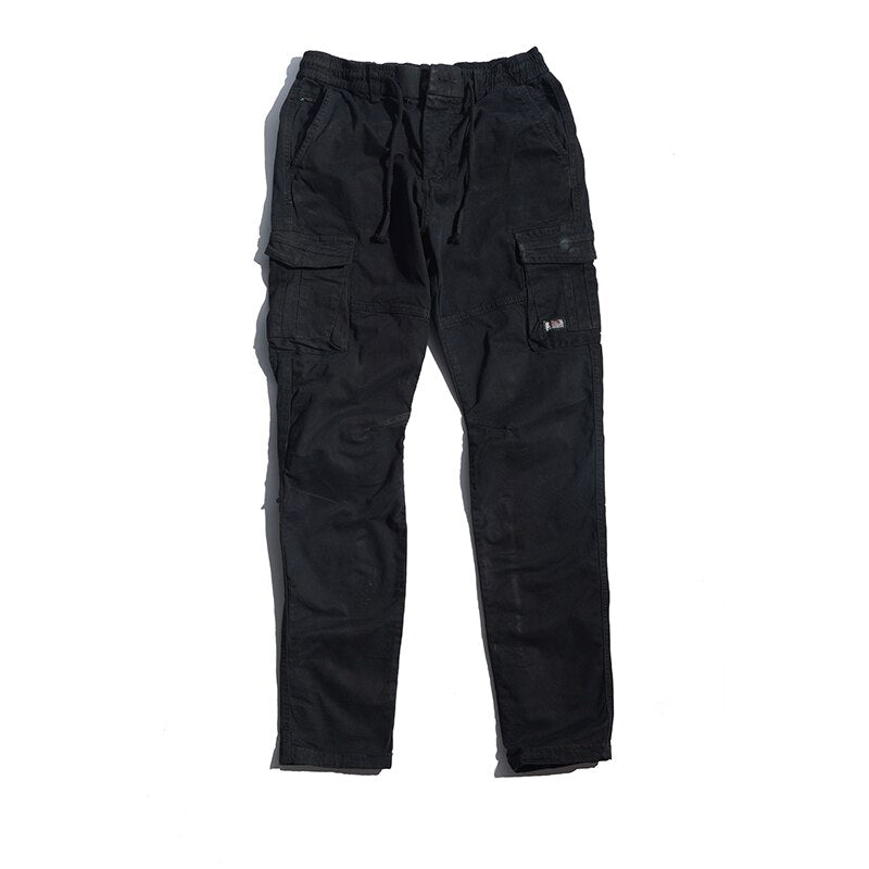 Griffin Men’s Cargo Pants – Vintage Cotton Tactical Trousers with Drawstring Waist