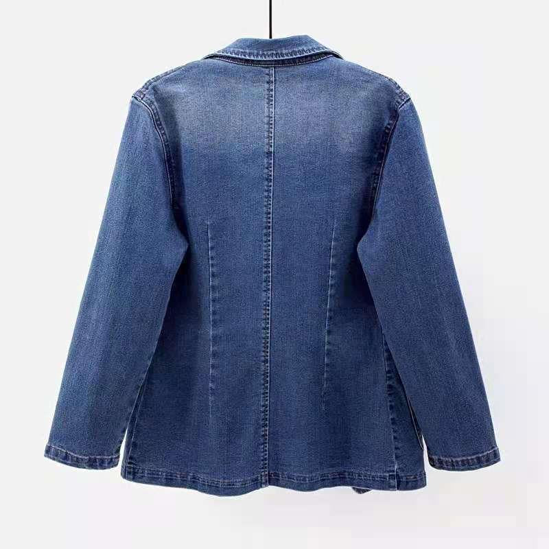Siena Women’s Denim Blazer – Tailored Cotton Jacket with One-Button Closure