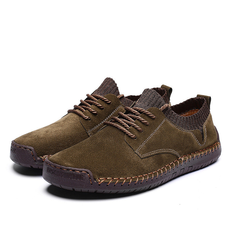 Hudson Men’s Suede Sneakers – Handmade Casual Shoes with Rope Laces