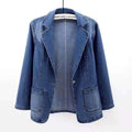 Siena Women’s Denim Blazer – Tailored Cotton Jacket with One-Button Closure