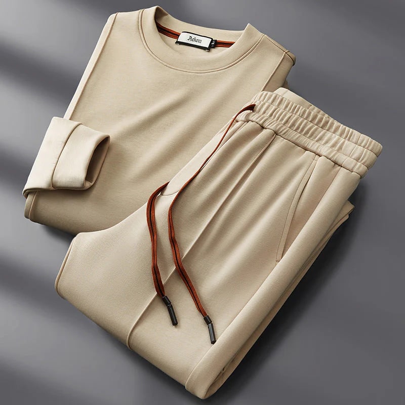 Marlow Cotton-Silk Lounge Set – Premium Men’s 2-Piece Relaxed Co-ord