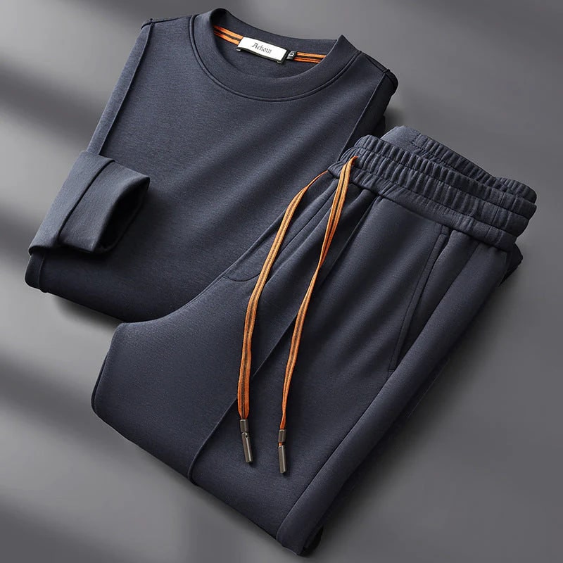 Marlow Cotton-Silk Lounge Set – Premium Men’s 2-Piece Relaxed Co-ord