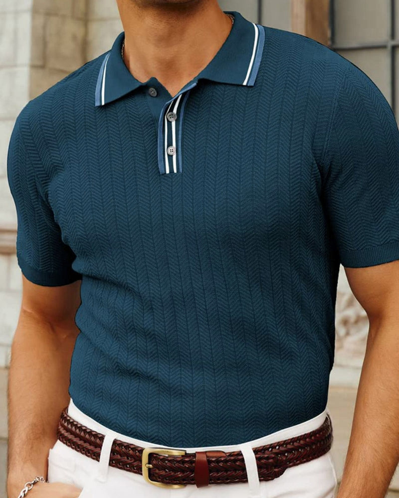 Jude Sleek Knit Polo - Refined Comfort with Contrast Detailing
