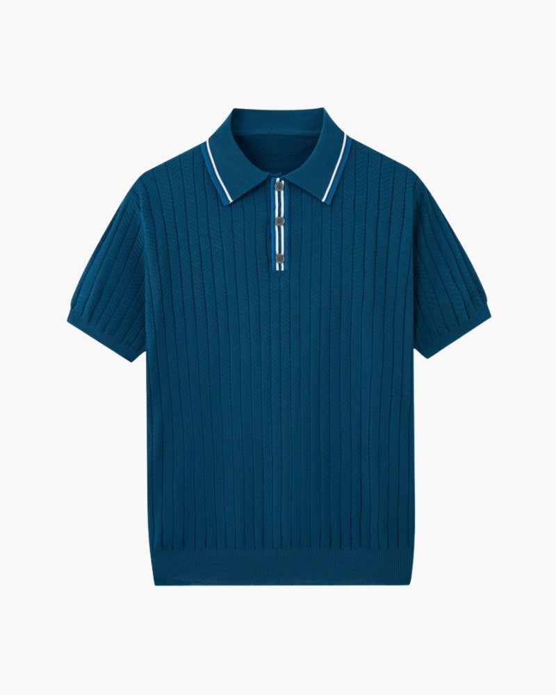 Jude Sleek Knit Polo - Refined Comfort with Contrast Detailing