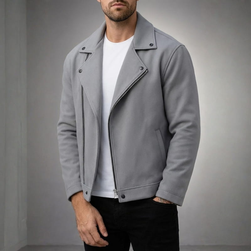Alfie Men’s Wool Biker Jacket