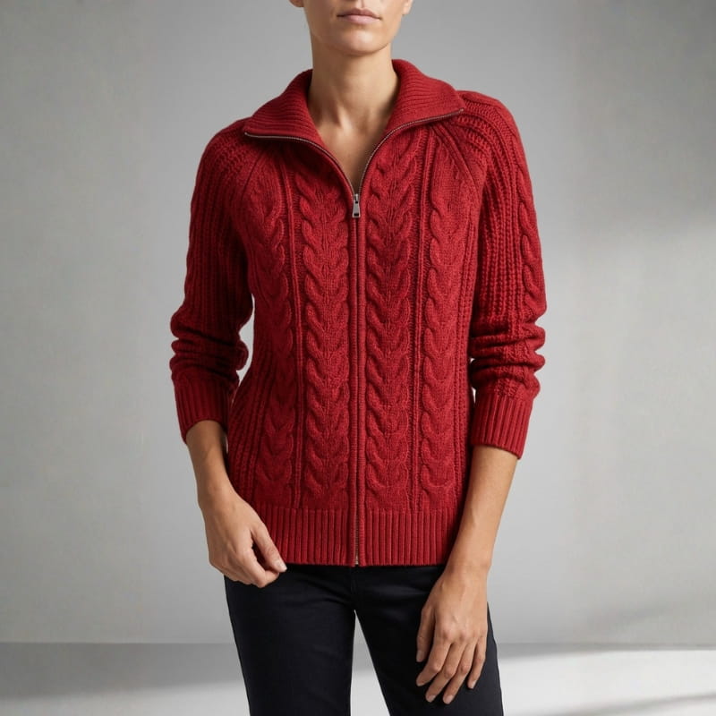 Sienna Women’s Wool Zip Knit Cardigan