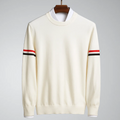 Julian Men’s Sweater – Soft Cotton Crew Neck with Sleeve Stripe Detail