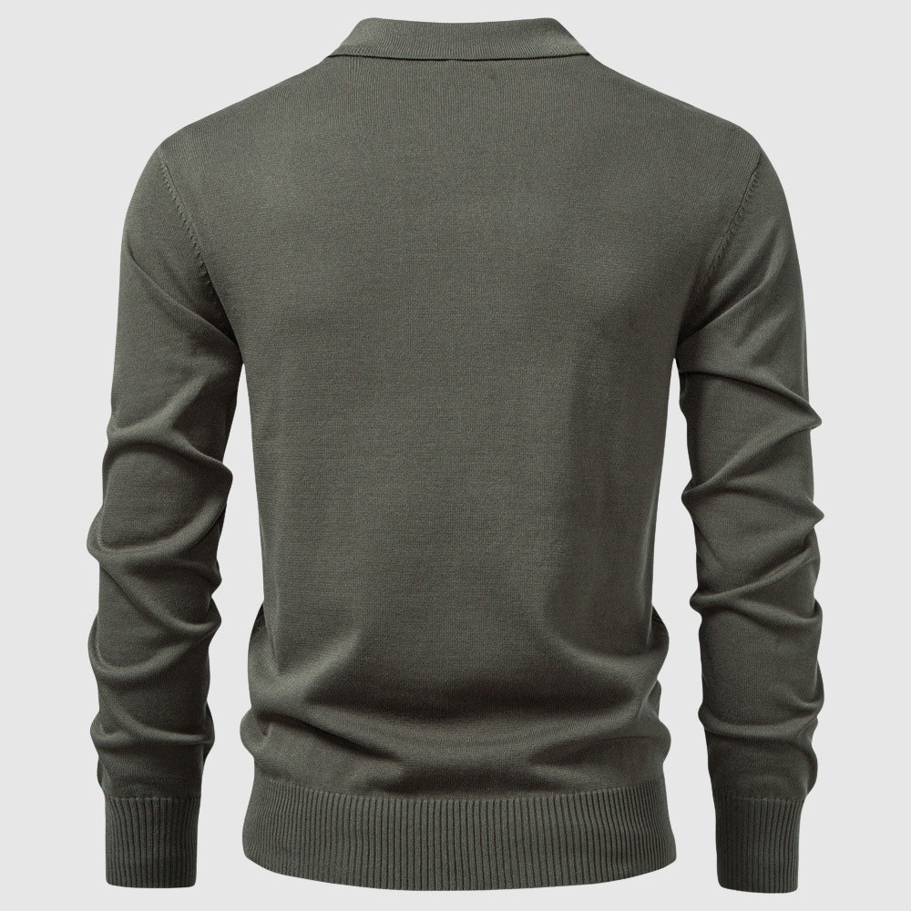 Santino Men’s Half-Zip Knit Sweater – Viscose Blend with Cable Texture