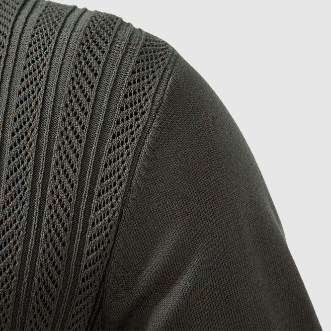 Santino Men’s Half-Zip Knit Sweater – Viscose Blend with Cable Texture