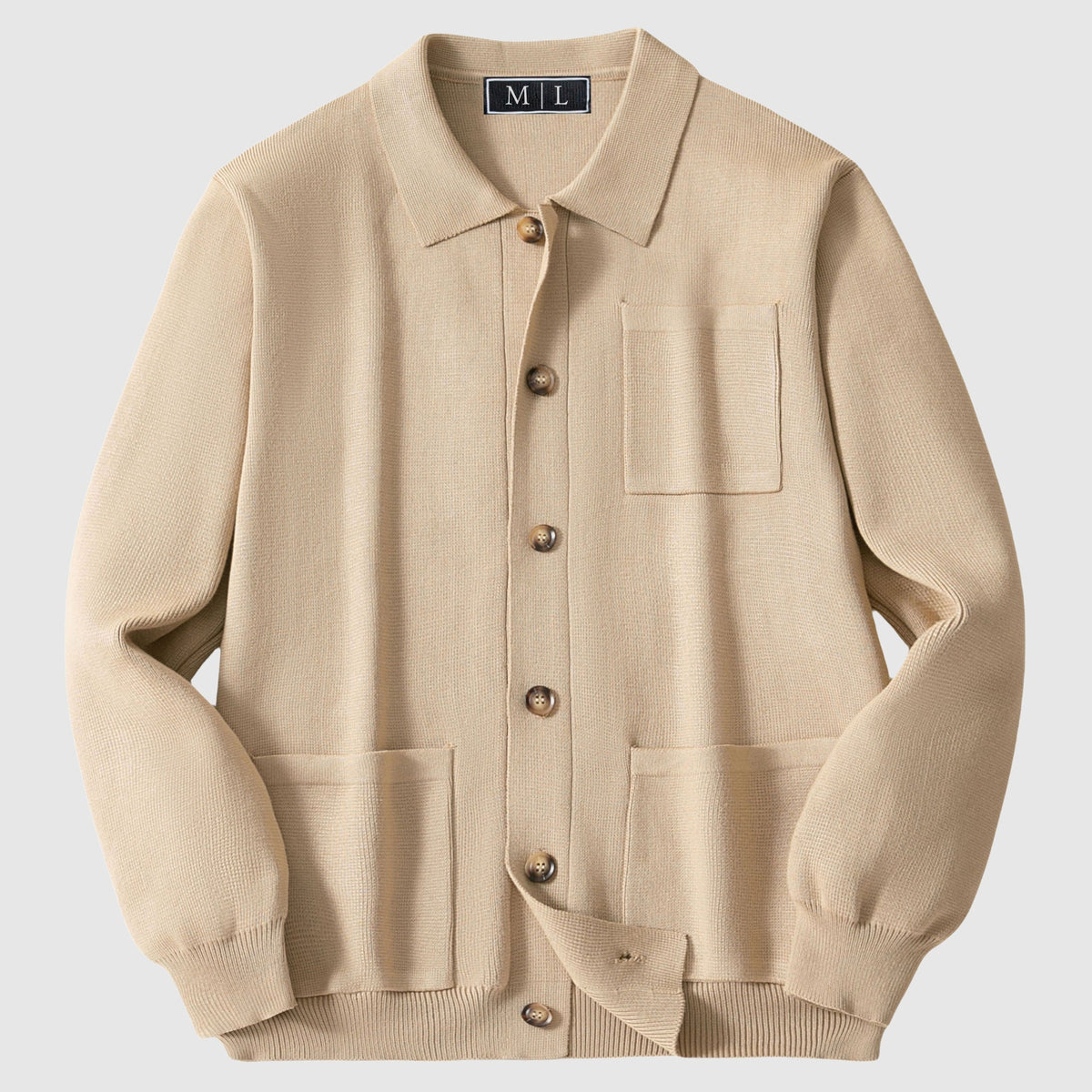 Sandro Men's Button-Up Knit Cardigan – Soft Knit with Tailored Fit and Pockets