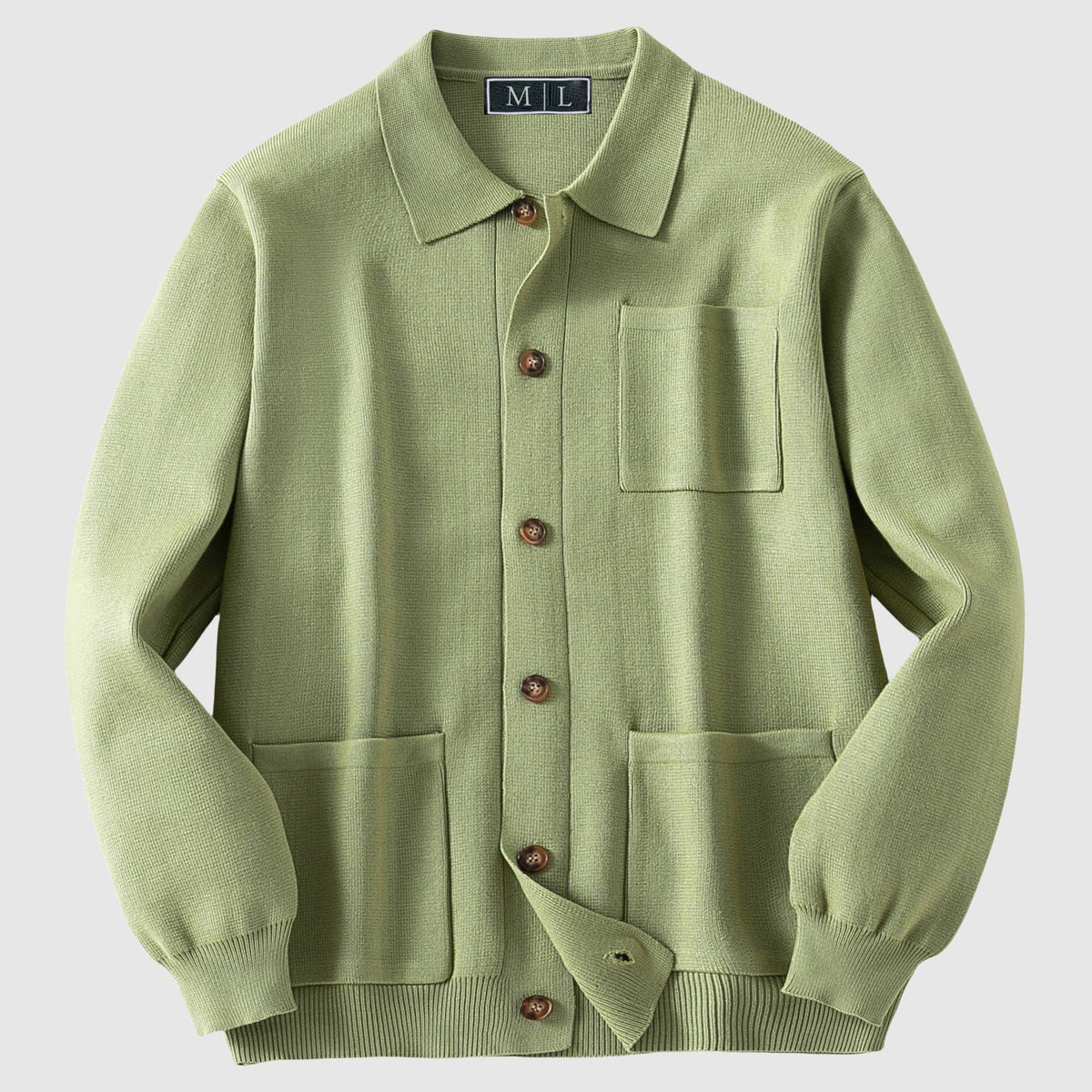 Sandro Men's Button-Up Knit Cardigan – Soft Knit with Tailored Fit and Pockets