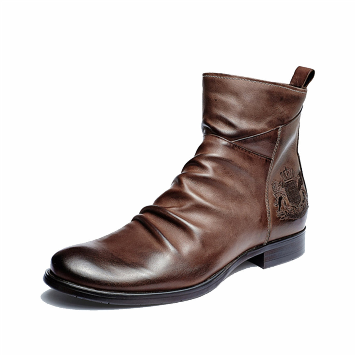 Eli Ankle Leather Boots – Handmade Zip-Up Boots with Sleek Pointed Toe
