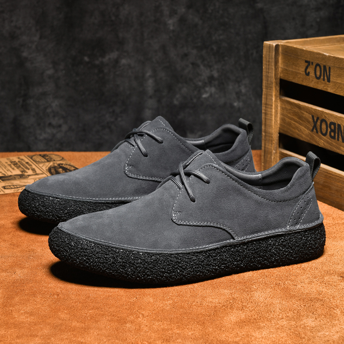 Jackie Men’s Suede Casual Shoes – with Flexible Rubber Sole