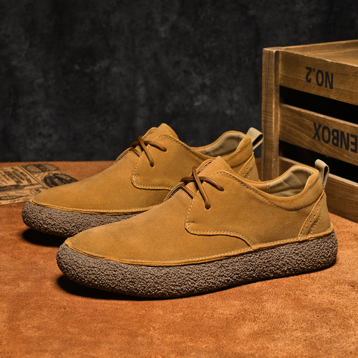 Jackie Men’s Suede Casual Shoes – with Flexible Rubber Sole