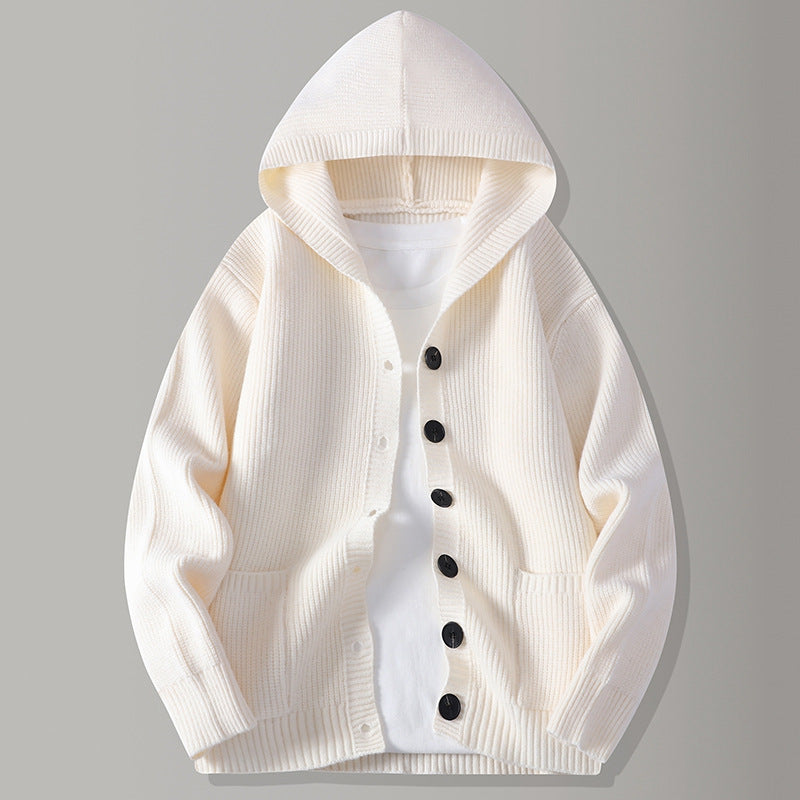 Rafael Men’s Hooded Knit Cardigan – Soft Button-Up Sweater