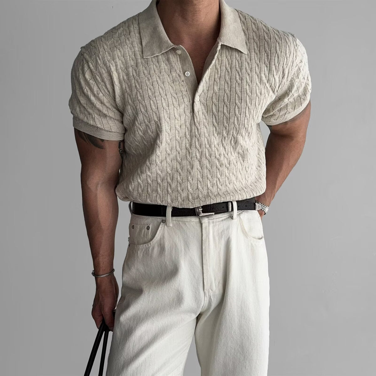 Ralph Cable Knit Polo – Luxe Texture in a Modern Silhouette
