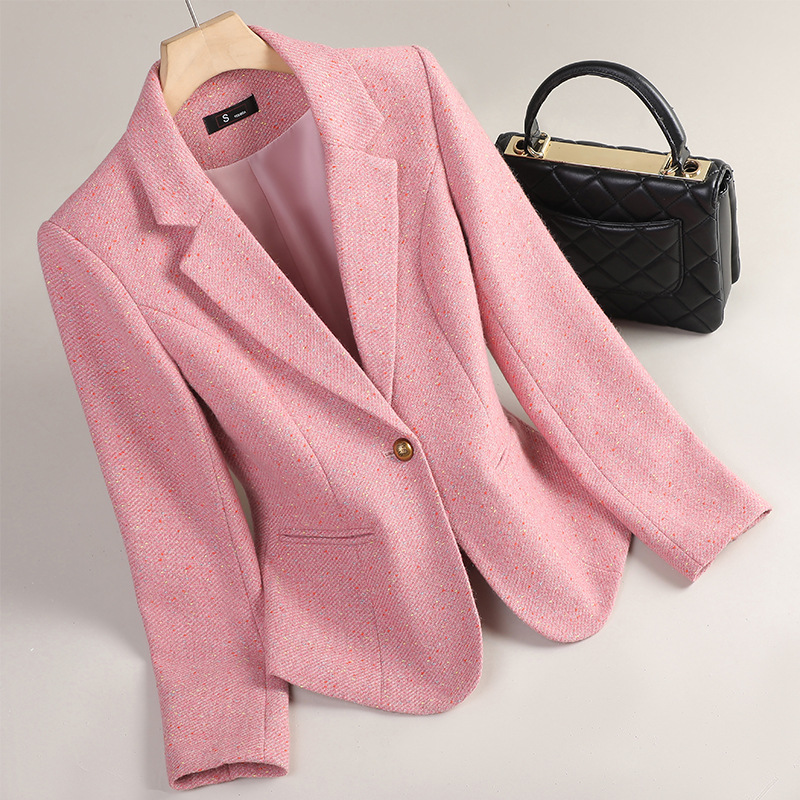 Tayla Women’s Tweed Jacket – Slim Fit Sports Blazer with Gold Buttons