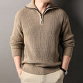 Jourdan Men’s Half Zip Sweater – Thick Ribbed Knit Pullover