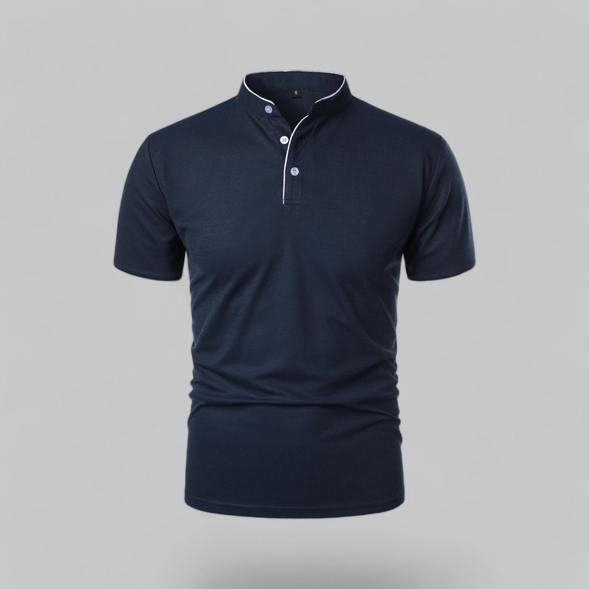 Leandro Collarless Performance Polo Shirt — Lightweight Breathable Casual Top
