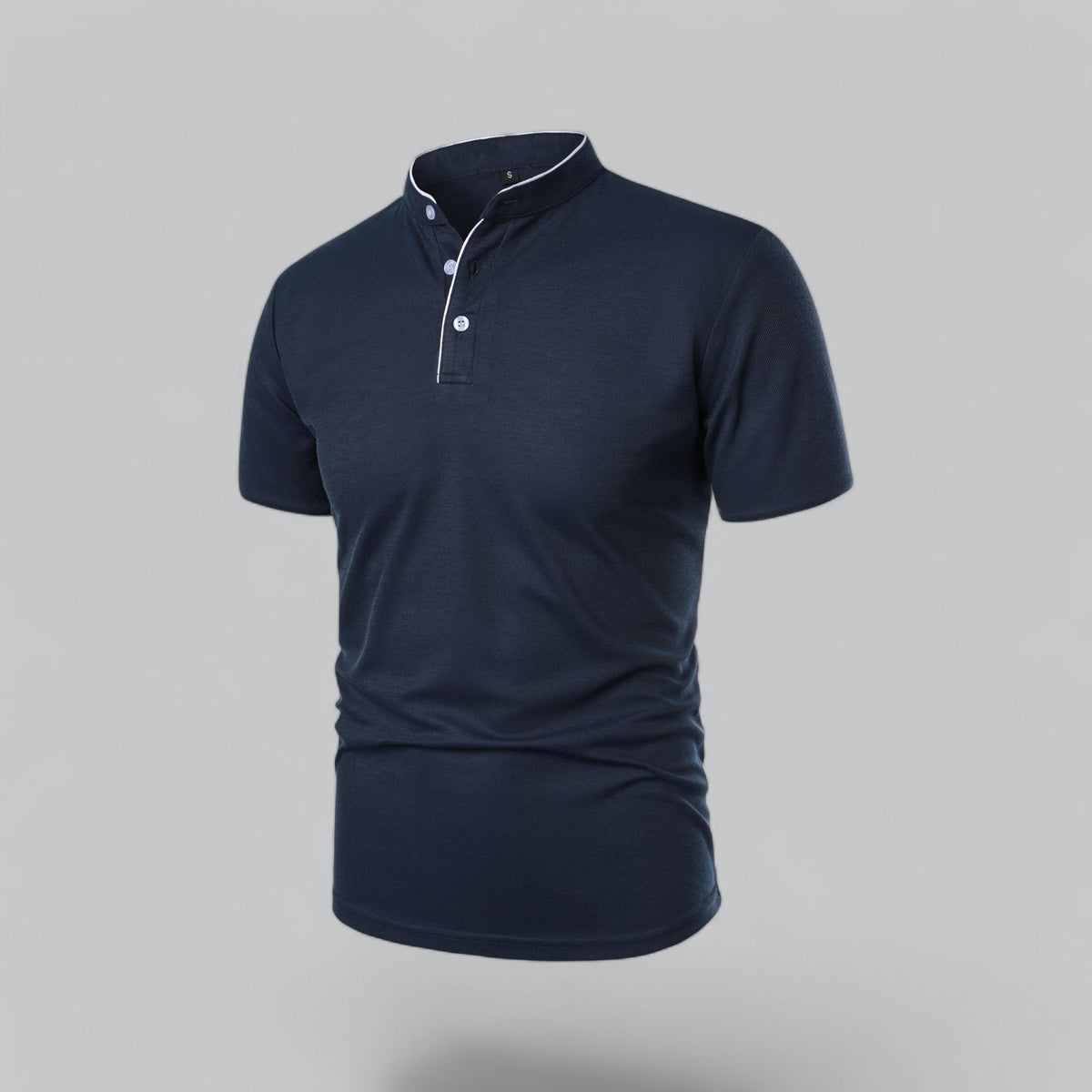 Leandro Collarless Performance Polo Shirt — Lightweight Breathable Casual Top