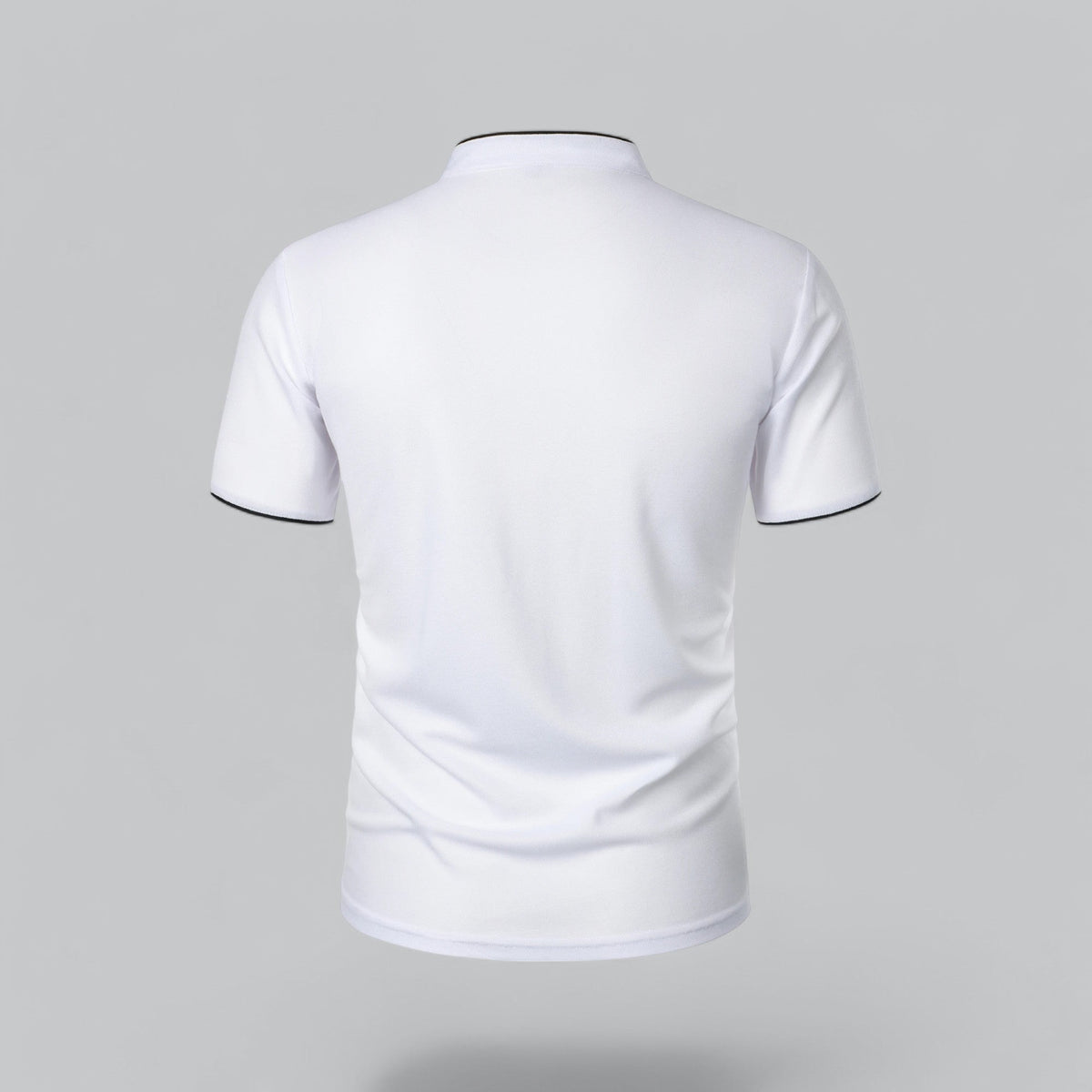Leandro Collarless Performance Polo Shirt — Lightweight Breathable Casual Top