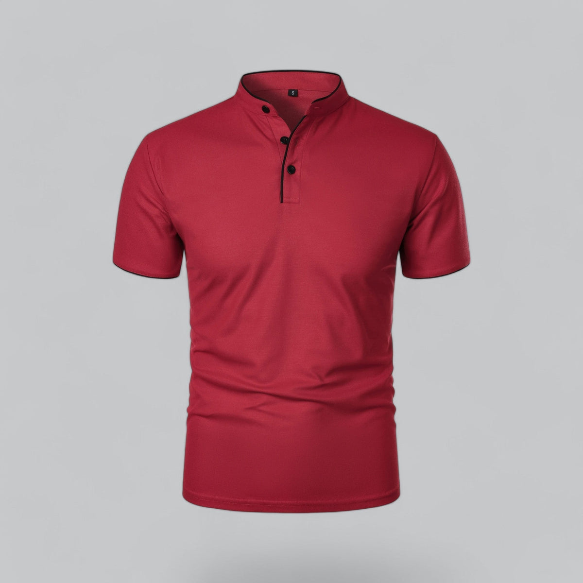 Leandro Collarless Performance Polo Shirt — Lightweight Breathable Casual Top