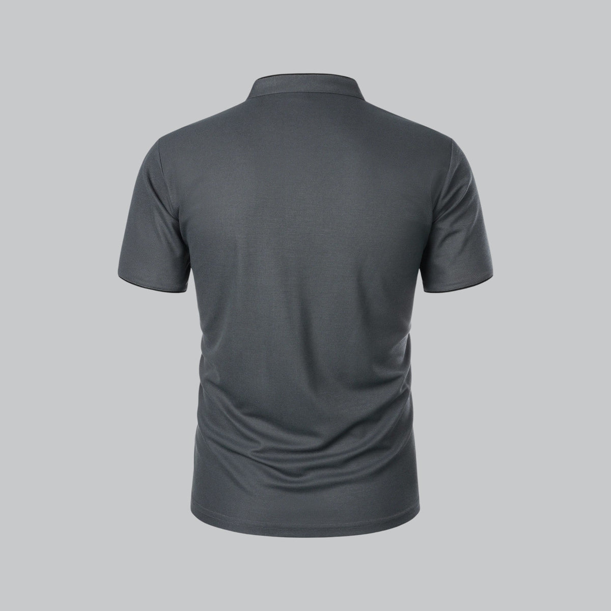 Leandro Collarless Performance Polo Shirt — Lightweight Breathable Casual Top
