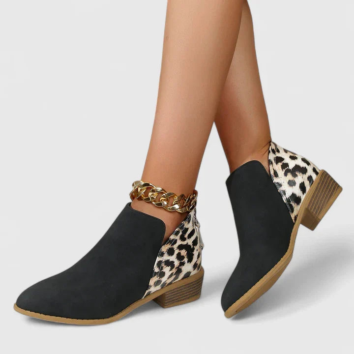 Yuna Women’s Block Heel Boots – Comfortable Zip-Up Design with Soft Lining