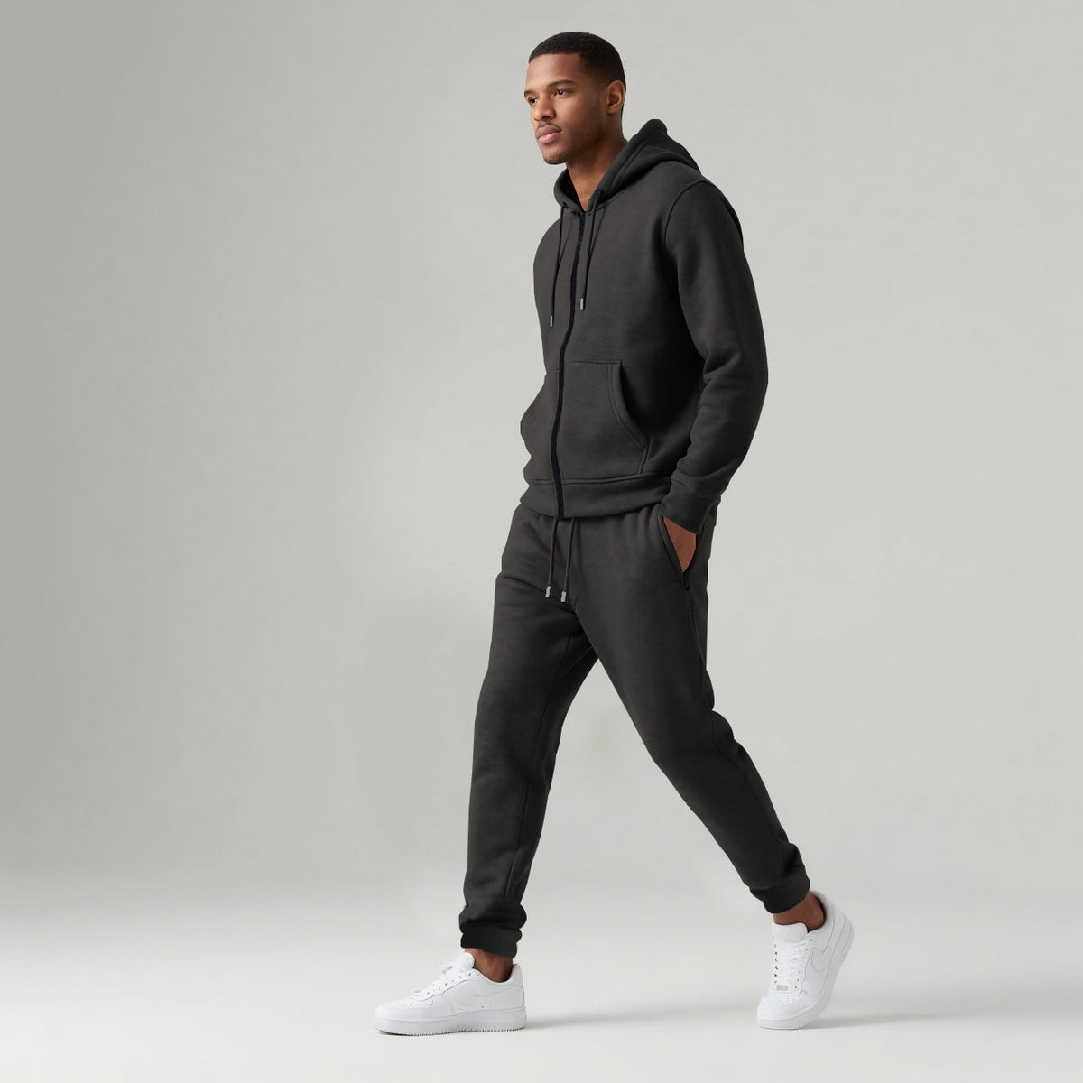Sawyer Men’s Tracksuit Set – Heavyweight Brushed Fleece Cotton with Tapered Joggers