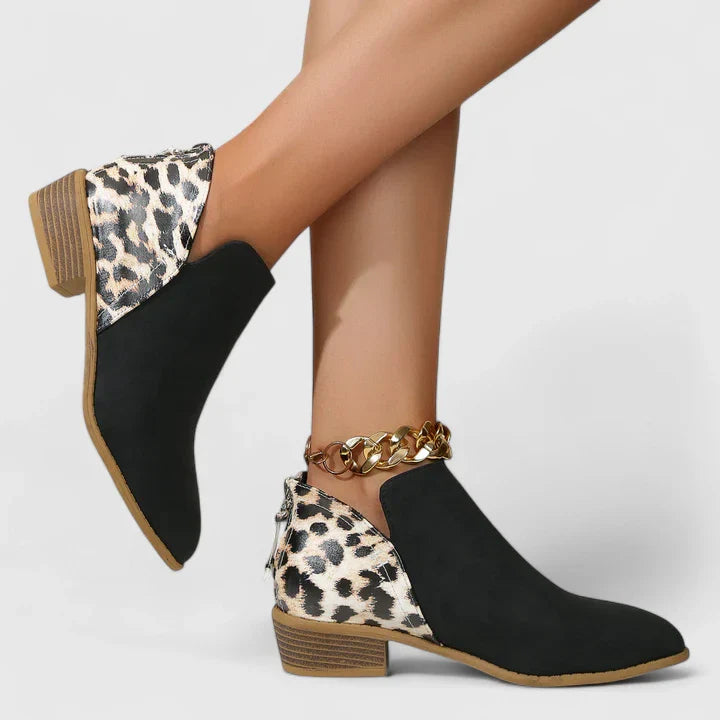 Yuna Women’s Block Heel Boots – Comfortable Zip-Up Design with Soft Lining