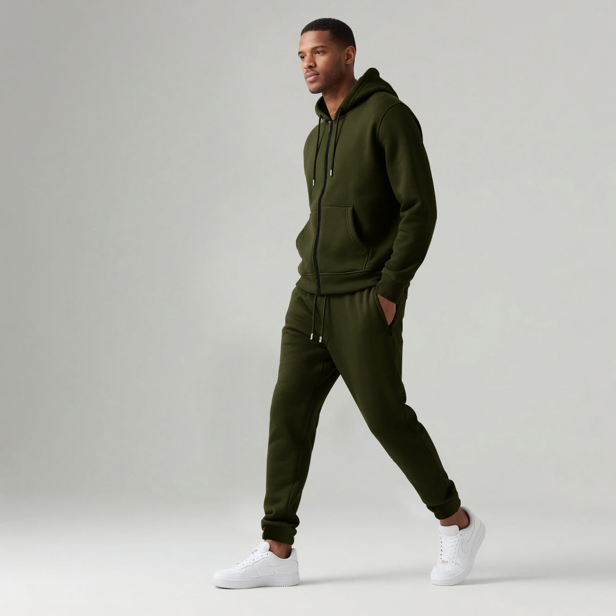 Sawyer Men’s Tracksuit Set – Heavyweight Brushed Fleece Cotton with Tapered Joggers