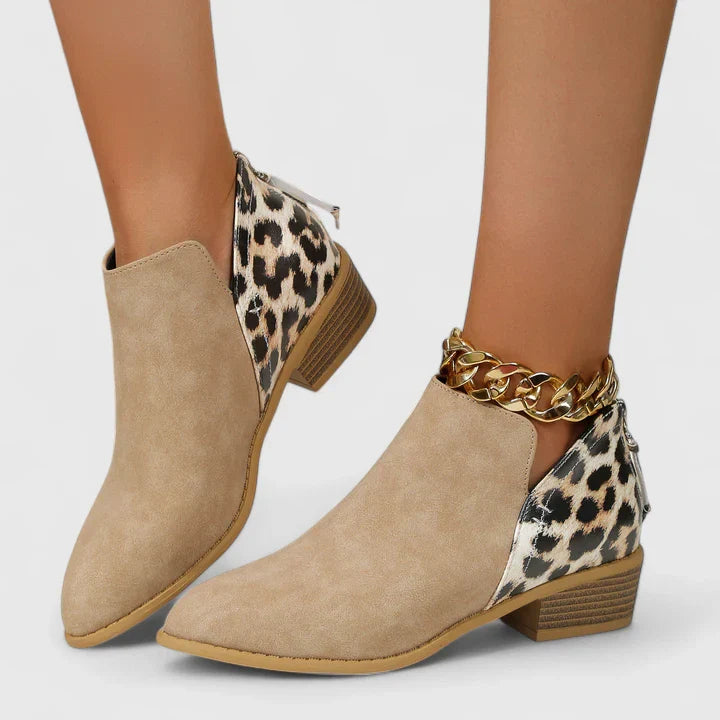 Yuna Women’s Block Heel Boots – Comfortable Zip-Up Design with Soft Lining