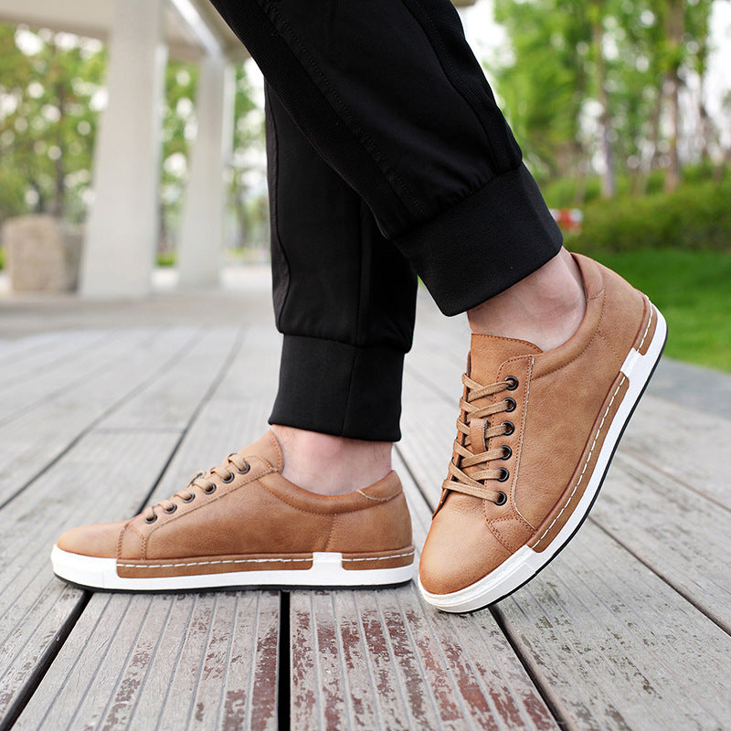 Troy Men’s Leather Sneakers – Italian Leather Low-Top Sneakers