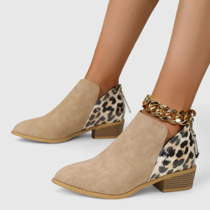 Yuna Women’s Block Heel Boots – Comfortable Zip-Up Design with Soft Lining