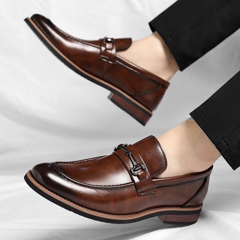 Patrick Men’s Leather Loafers – Italian Leather Slip-On Dress Shoes