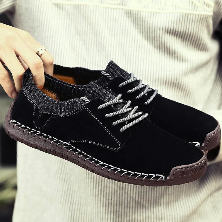Hudson Men’s Suede Sneakers – Handmade Casual Shoes with Rope Laces