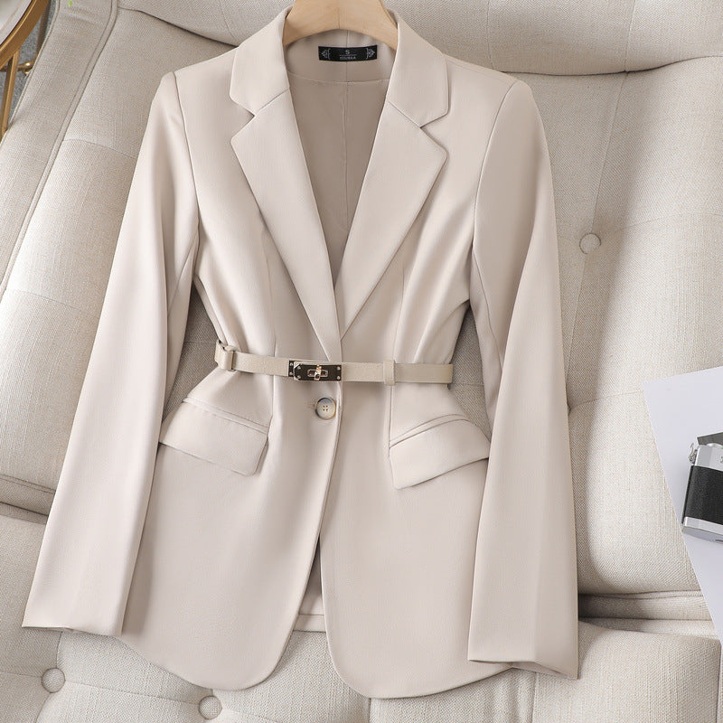 Selene Belted Women’s Blazer – Smooth Finish Fabric with Streamlined Fit
