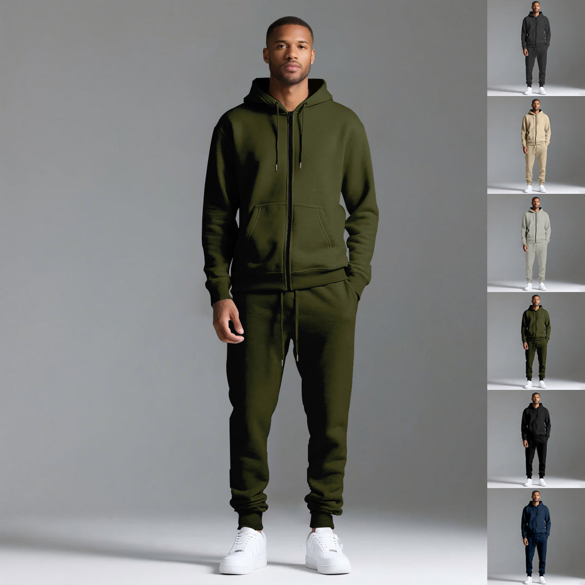 Sawyer Men’s Tracksuit Set – Heavyweight Brushed Fleece Cotton with Tapered Joggers
