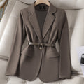 Selene Belted Women’s Blazer – Smooth Finish Fabric with Streamlined Fit