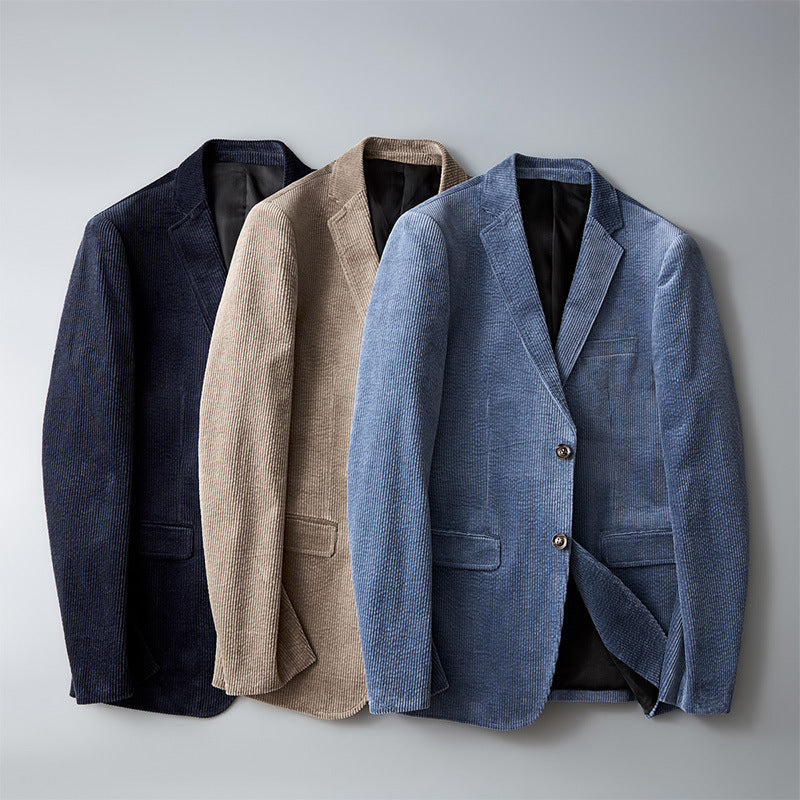 Julien Men’s Blazer Jacket – Fine Corduroy Men’s Sports Jacket with Lightweight Stretch Fit