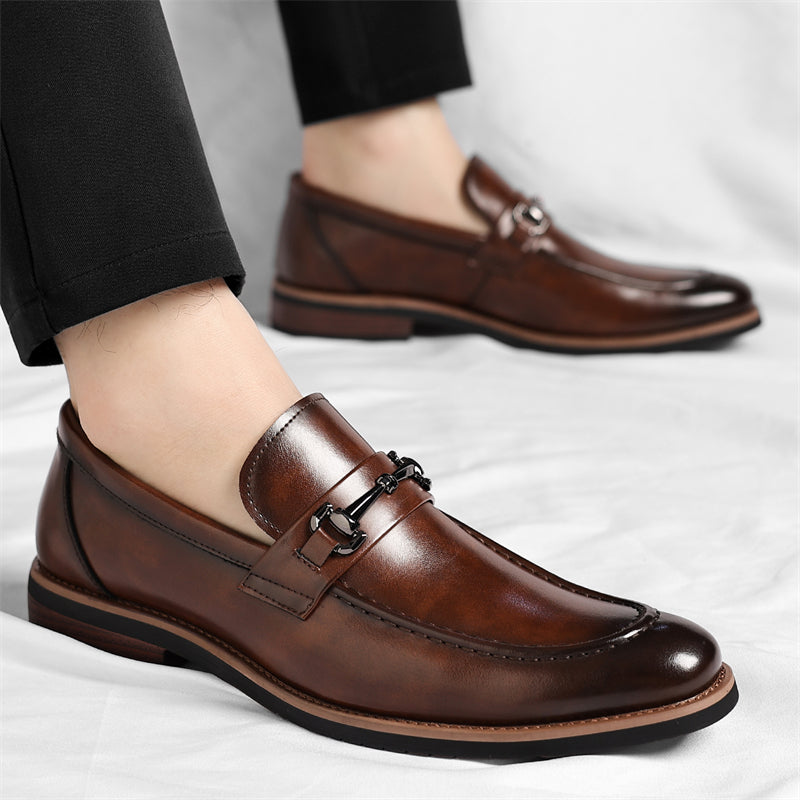 Patrick Men’s Leather Loafers – Italian Leather Slip-On Dress Shoes