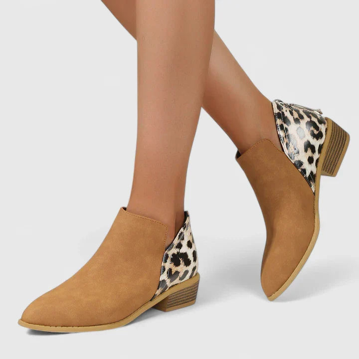 Yuna Women’s Block Heel Boots – Comfortable Zip-Up Design with Soft Lining