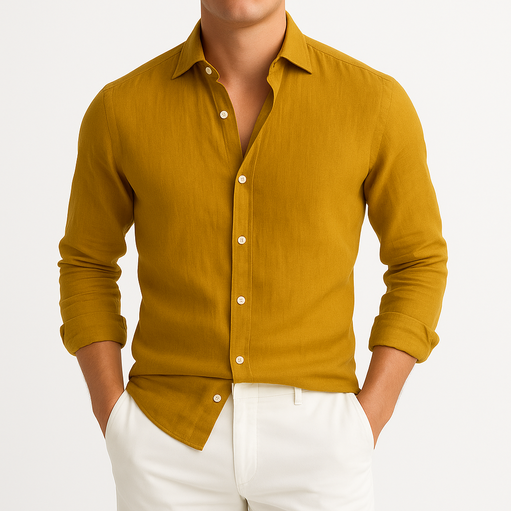 Elias Roll-Up Shirt - Lightweight Long-Sleeve Cotton Shirt for Warm-Weather Versatility