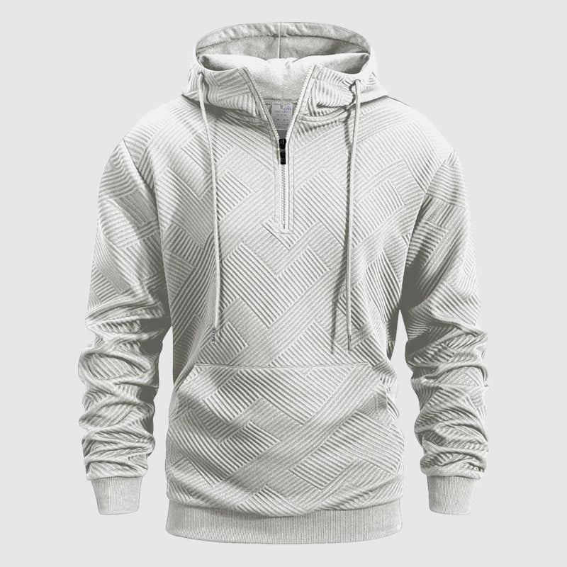 Cole Men’s Quarter-Zip Hoodie – Textured Knit Pullover